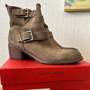 Donald J. Pliner Boots Willow-OL Taupe Oily Suede, 10Medium, worn once